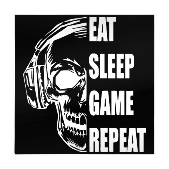 Skull Gaming Motif with Playful Typography Mahjong Mats