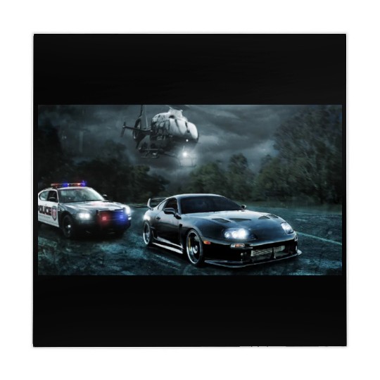 Night Chase with Speeding Sports Car Mahjong Mats