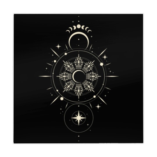 Celestial Mandala Sun and Moon Design Mahjong Mats