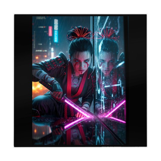 Cyberpunk Samurai Girl Mahjong Mats
