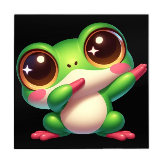 Cute frog dab dance gamer chibi cartoon kawaii Mahjong Mats