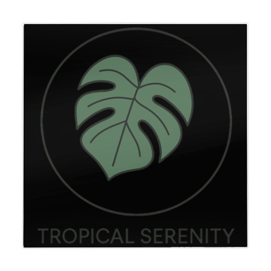 Minimalist Philodendron in Circle Frame Mahjong Mats