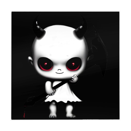 Cute Demon Baby with Horns and Bat Wings Mahjong Mats