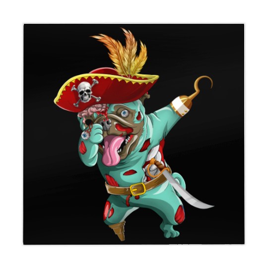 Dabbing Pirate Zombie Pug Cute Halloween Pugs  Mahjong Mats