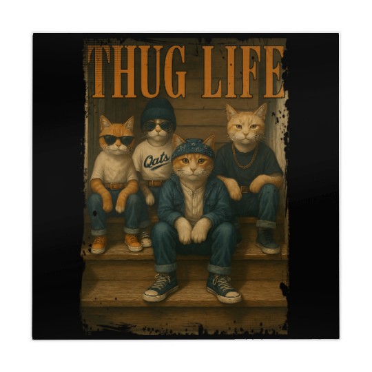 Thug Life Cats Funny Gangsta Street Style Mahjong Mats