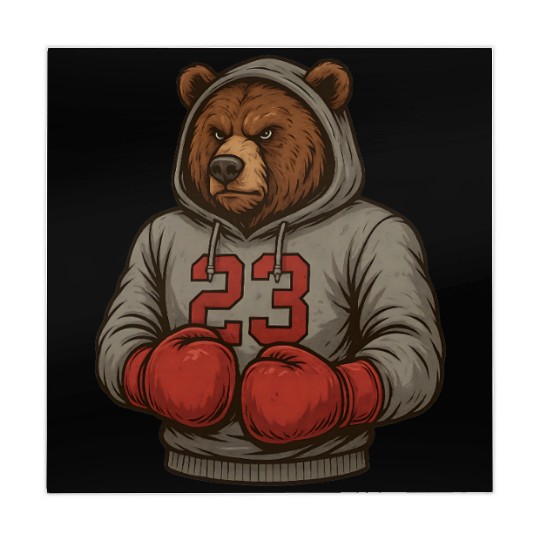 Bear 23 Boxing Mahjong Mats Grizzly Gym Fighter Mahjong Mats
