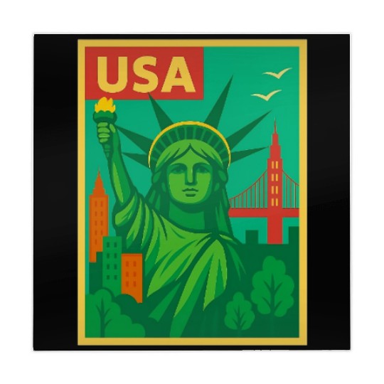 Iconic Statue of Liberty Urban Artwork  Mahjong Mats
