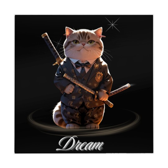 Samurai Cat in Formal Kimono Mahjong Mats