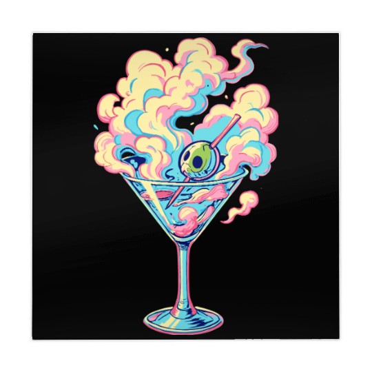 Vaporwave Martini Cocktail Dreams Mahjong Mats