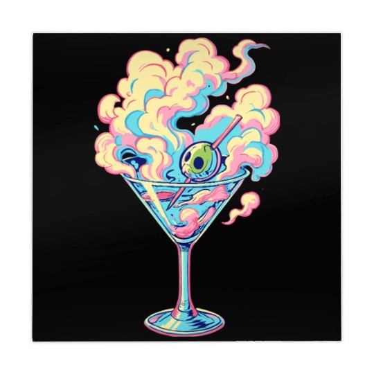 Vaporwave Martini Cocktail Dreams Mahjong Mats