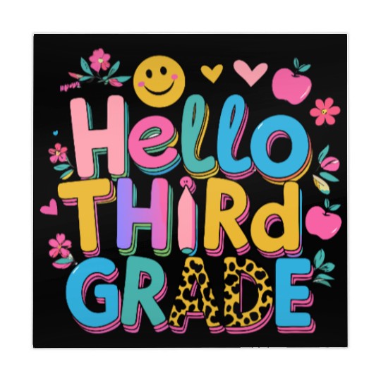 back-to-school-Colorful Hello Third Grade Design Mahjong Mats