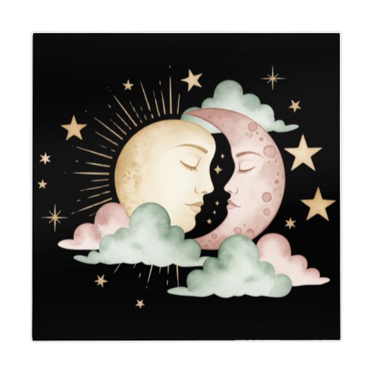 Sun & Moon Embrace Mahjong Mats design