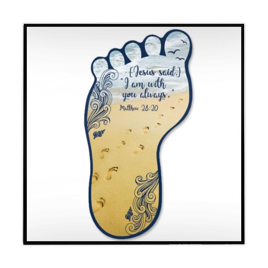Beach Footprint Sun Scripture Design Mahjong Mats