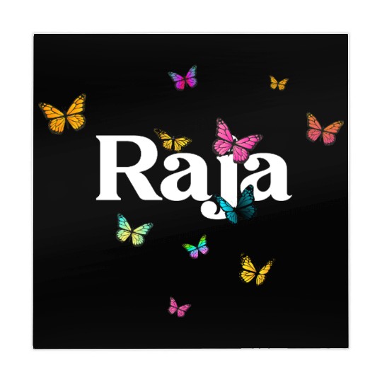 RAJA - beautiful girl name with cute butterflies Mahjong Mats