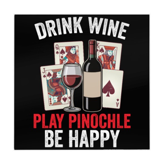 Funny Pinochle And Wine Playing Card Deck Games Mahjong Mats