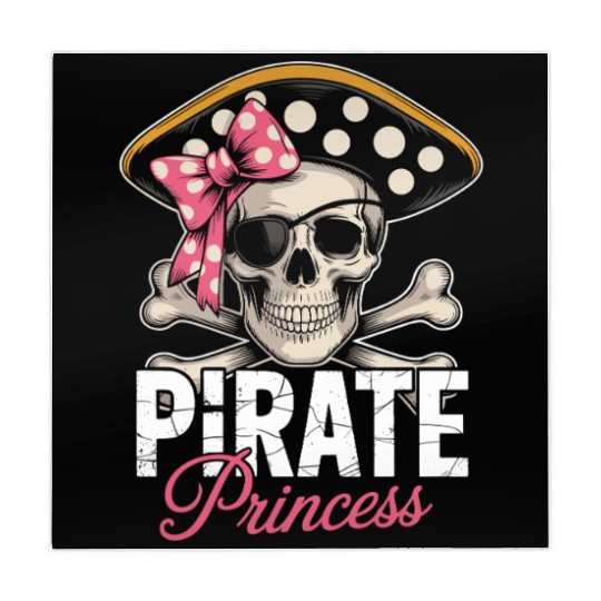 Pirate Princess Skull and Crossbones with Pink Bow Mahjong Mats