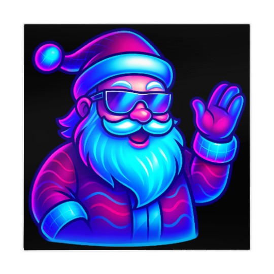 Neon Santa Claus Cyberpunk Christmas Mahjong Mats