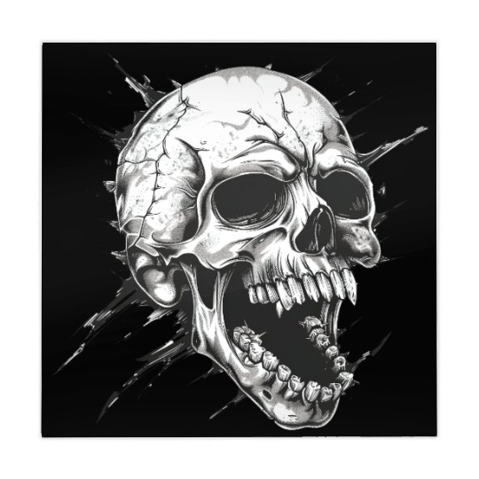 Dark Skull Burst Graphic Design Mahjong Mats