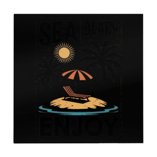 Beach Sunset Palm Island Graphic Mahjong Mats
