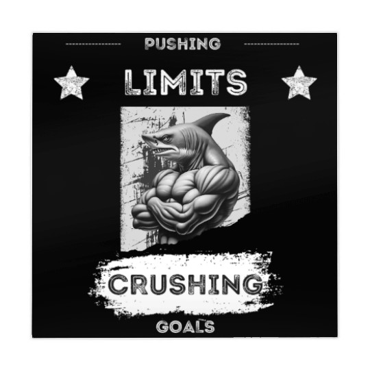 PUSHING LIMITS – Ripped Shark Gym Design Mahjong Mats