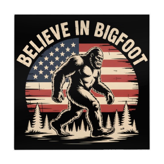 Believe in Bigfoot Patriotic Sasquatch Flag Design Mahjong Mats