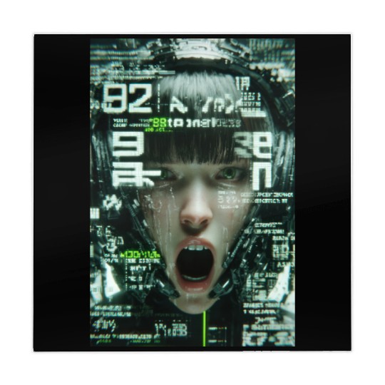 Cyberpunk Digital Scream Mahjong Mats