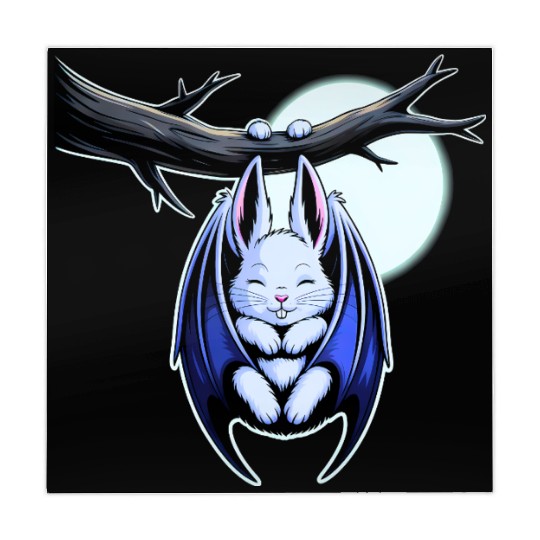 Spooky Cute Kawaii Vampire Bat Bunny and Moon  Mahjong Mats