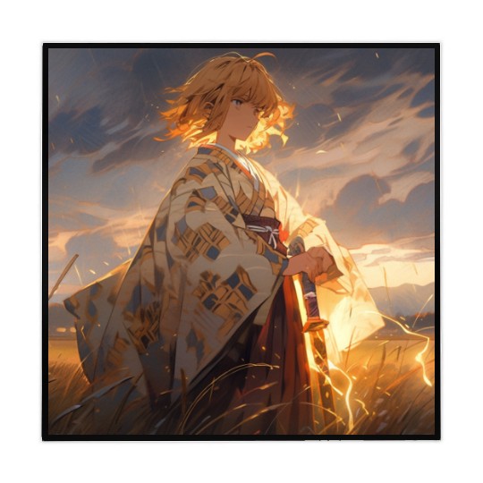 Epic Samurai Girl at Sunset Mahjong Mats