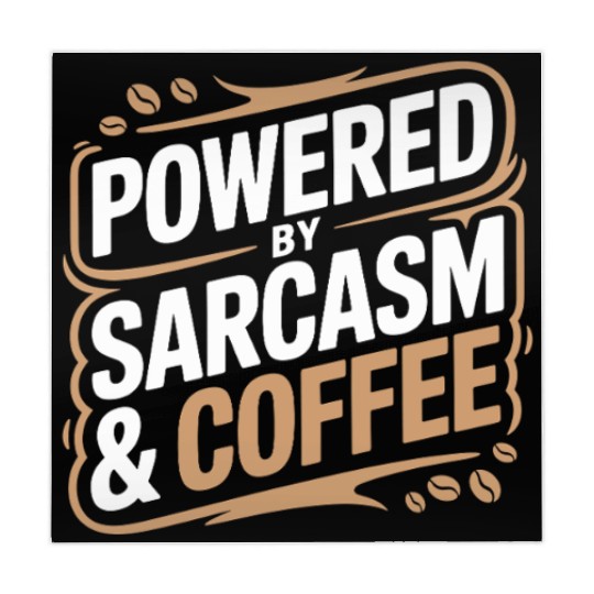 Powered By Sarcasm And Coffee Humorous Design for Mahjong Mats