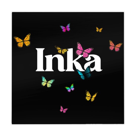 INKA - beautiful girl name with cute butterflies Mahjong Mats