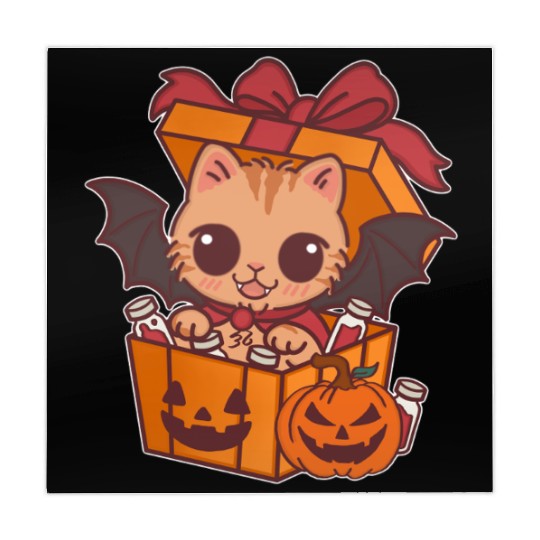 Halloween Cat with Potion Gift Box Mahjong Mats
