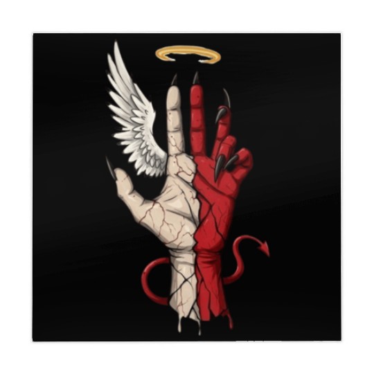 Divine Demonic Hand with Angel and Devil Mahjong Mats