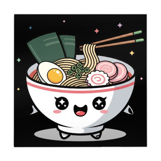Cute Kawaii Ramen Bowl and Happy Sushi Friends Mahjong Mats