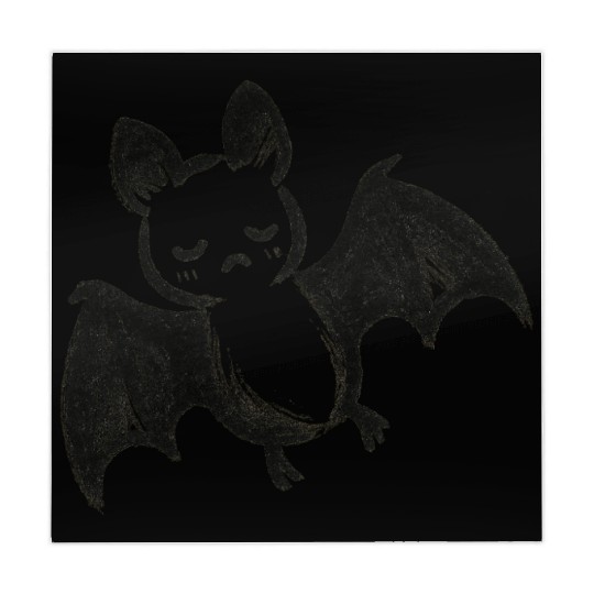 Sleepy Bat Sketch – Minimalist Nocturnal Ink Art Mahjong Mats