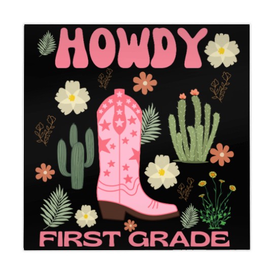 Howdy First Grade Kids Mahjong Mats, Cowgirl First Day