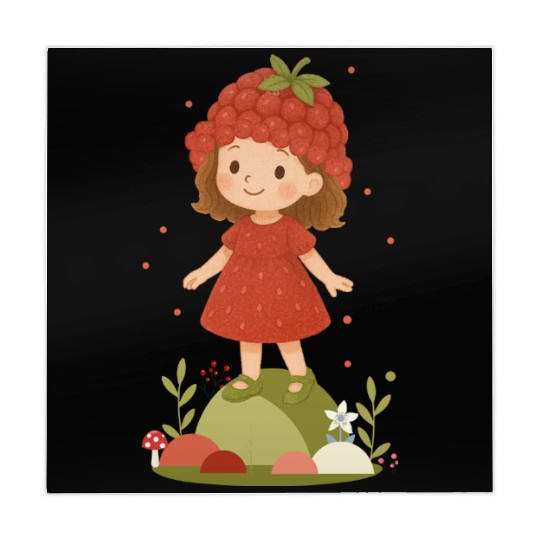 Cute Raspberry Girl Illustration Mahjong Mats