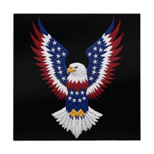 American Bald Eagle with USA Flag Wing Art Design Mahjong Mats