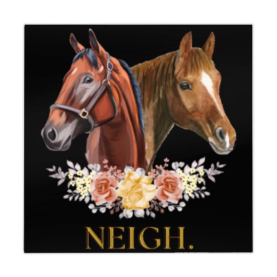 Elegant Horse Floral Neigh Funny Equestrian Art Mahjong Mats