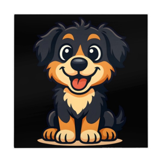 Playful Border Collie Cartoon Design Mahjong Mats