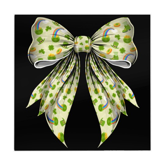 Coquette Bow St Patricks Day Shamrock Pattern Mahjong Mats