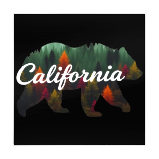 California Bear Forest Scene Mahjong Mats