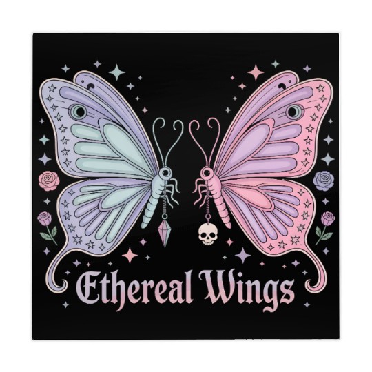 Pastel Goth Two Butterflies Aesthetic Gothic Desig Mahjong Mats