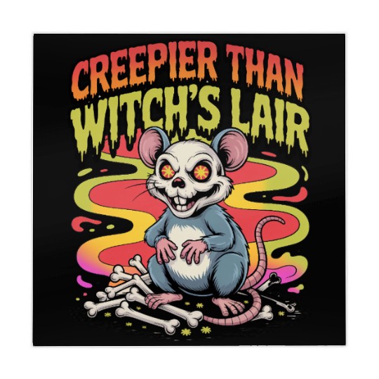 Creepy Mouse with Wicked Eyes Design Mahjong Mats