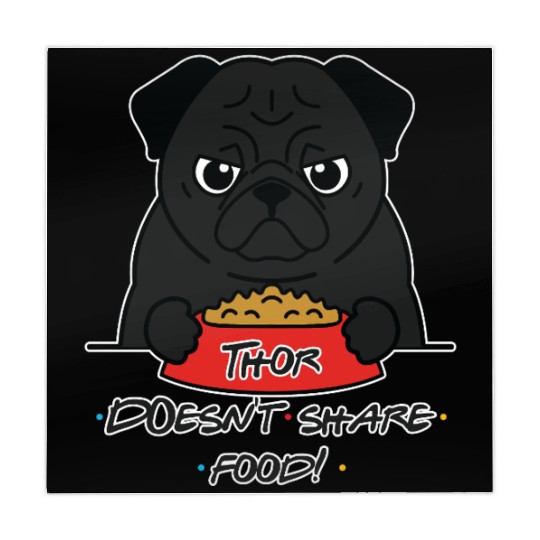 Grumpy Pug with Food Bowl Mahjong Mats