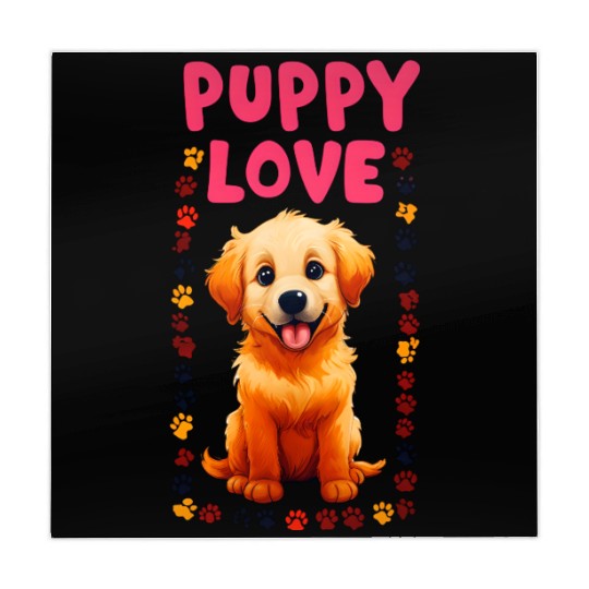Cute Puppy Love Illustration for Apparel Mahjong Mats