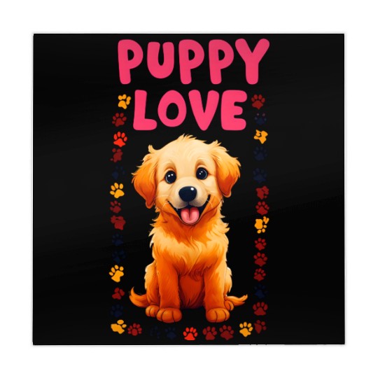 Cute Puppy Love Illustration for Apparel Mahjong Mats