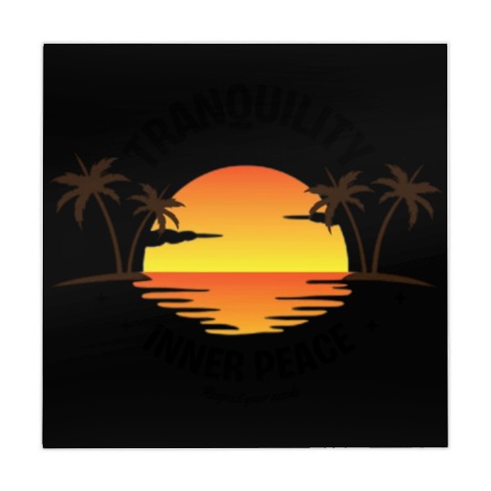 Serene Tropical Sunset Vibes Ocean Horizon Mahjong Mats