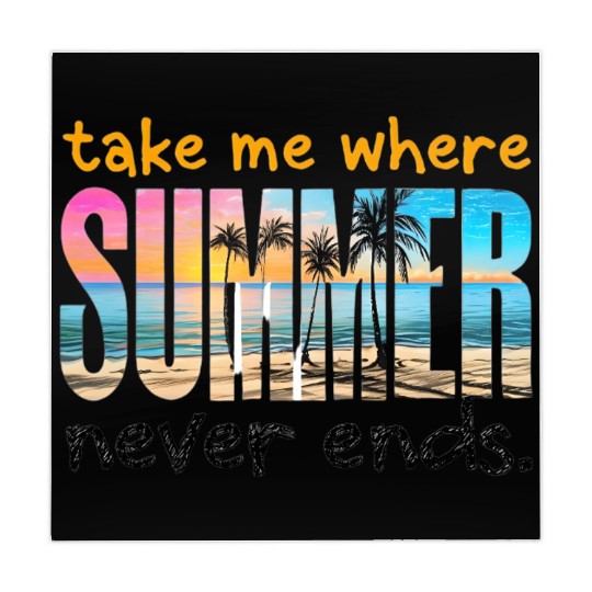 Sunset Beach Paradise Typography Mahjong Mats