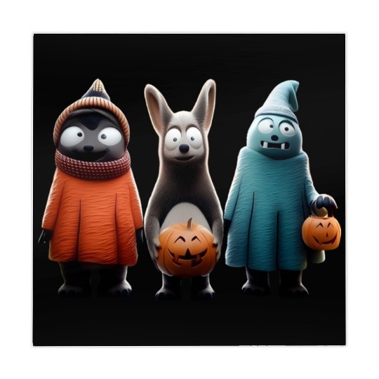 Spooky Trick or Treat – Funny Halloween Animals Mahjong Mats