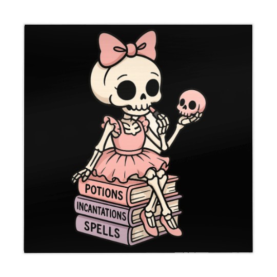 Cherry Blossom Skeleton with Potion Books Mahjong Mats